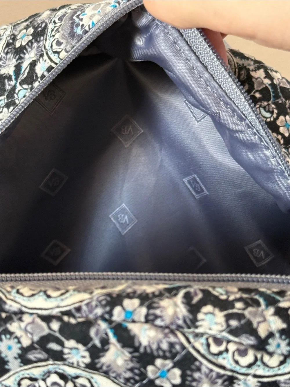 Vera Bradley Black and Gray Medallion Quilted Backpack